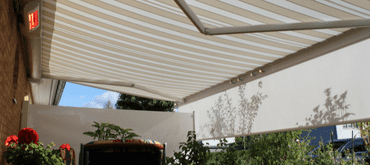 Markilux 6000 awning with drop down valance over patio area