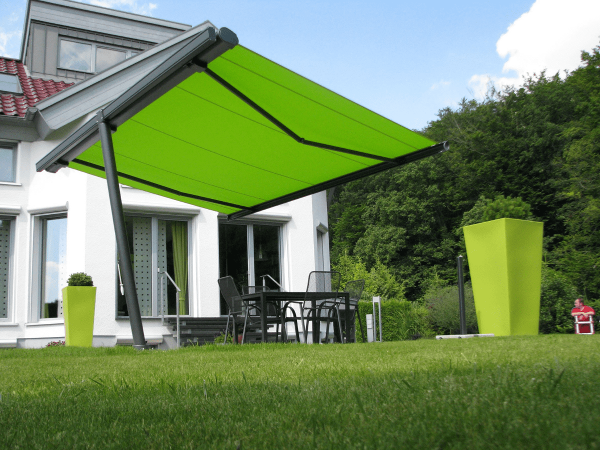 markilux planet freestanding awning that allows you to shade any part of your garden
