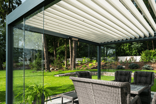 Underneath a Louvred Roof Pergola - Outdoor Living Space with Shade and Protection