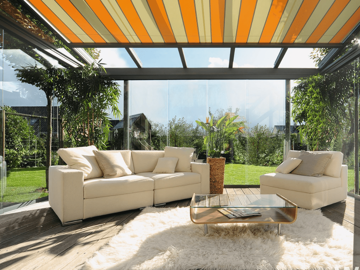 weinor Sottezza II underawning conservatory shading partially retracted