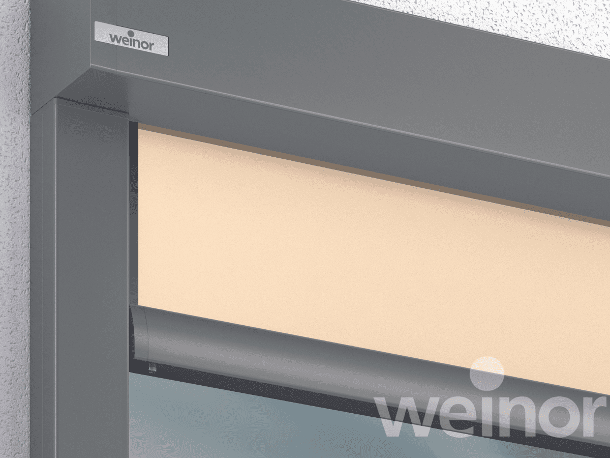 weinor VertiTex II vertical awning for weinor glass roofs - rail design
