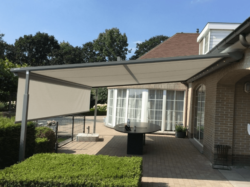 pergola with fabric roof (shelter)