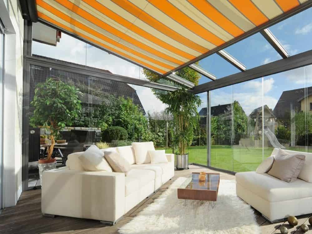 weinor Originale glass roof made into a glass room with underawning