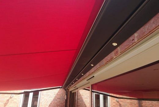 The Weinor Cassita II canopy with LED spotlights is the perfect addition to a house in Leicestershire, providing a comfortable and inviting outdoor space to be enjoyed day or night.