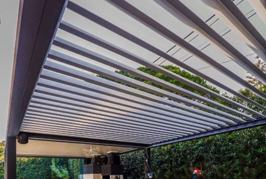 Close-Up of Louvres on Pergola - Adjustable Shading and Ventilation System
