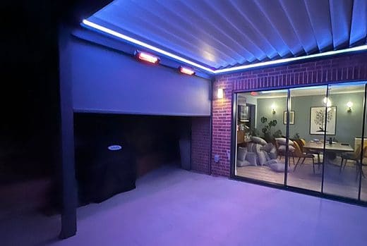 LED Lighting for Ambience Control - Louvred Roof Pergola Additions
