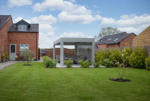 Colour matched pergola blending seamlessly with the surroundings.