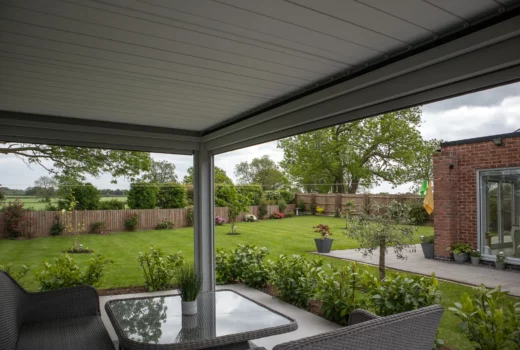 SeeSky BIO Pergola perfectly colour matched with the surrounding property.