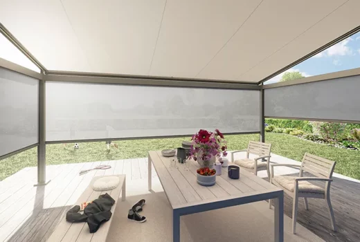 Inside View of Weinor Plaza Viva Awning with Zip Screens